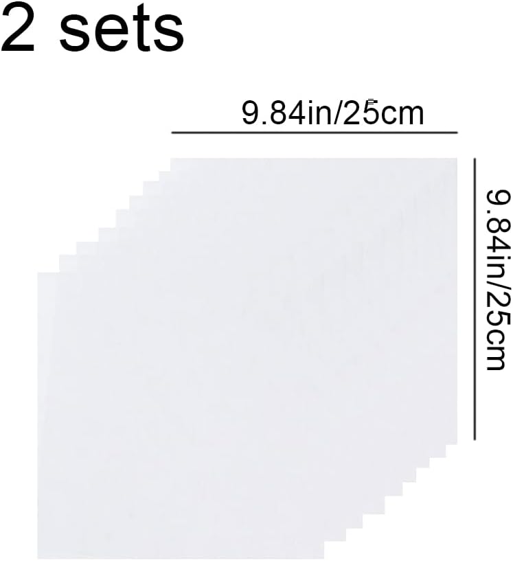 Water Soluble Embroidery Stabilizer 16 Sheets Wash Away Embroidery Stabilizer Topping Film for Machine Embroidery and Hand Sewing16 Sheets (10"x 10"/ 25 x 25cm)