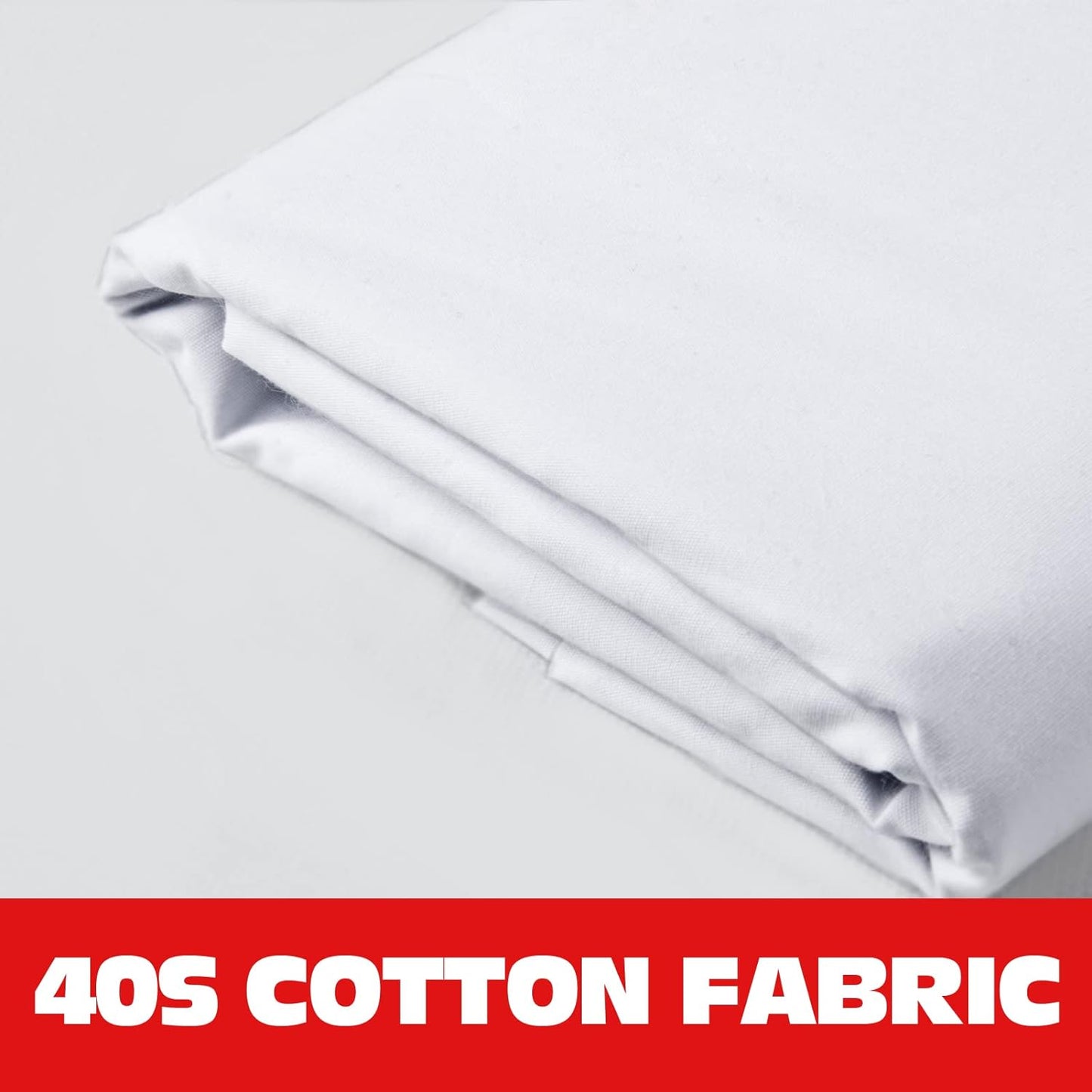 100% White Cotton Fabric for Sewing by 1 Yard, 59鈥漌idth Quilting fabricMedium Weight 5.8 oz, Muslin Fabric by The Yard, Embroidery Cloth Fabric