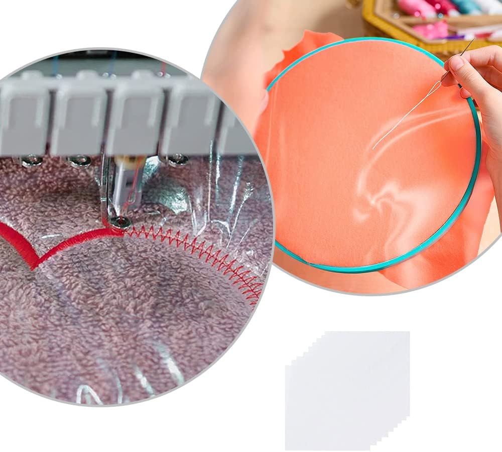 Water Soluble Embroidery Stabilizer 16 Sheets Wash Away Embroidery Stabilizer Topping Film for Machine Embroidery and Hand Sewing16 Sheets (10"x 10"/ 25 x 25cm)