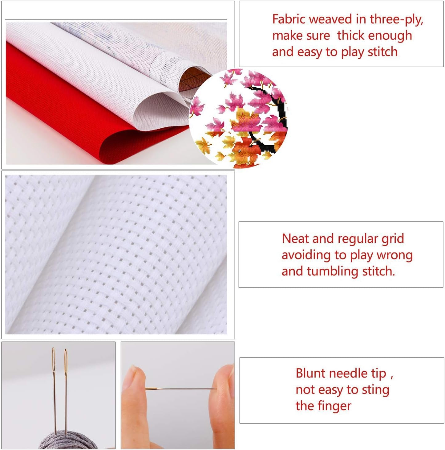 ITSTITCH Counted Cross Stitch Kits for Adults 21x21 inch Holiday Gift Easy Cross-Stitching NO Pattern for Home Decor, 14CT White Fabric Embroidery Crafts Needlepoint Kit Four Season of Life