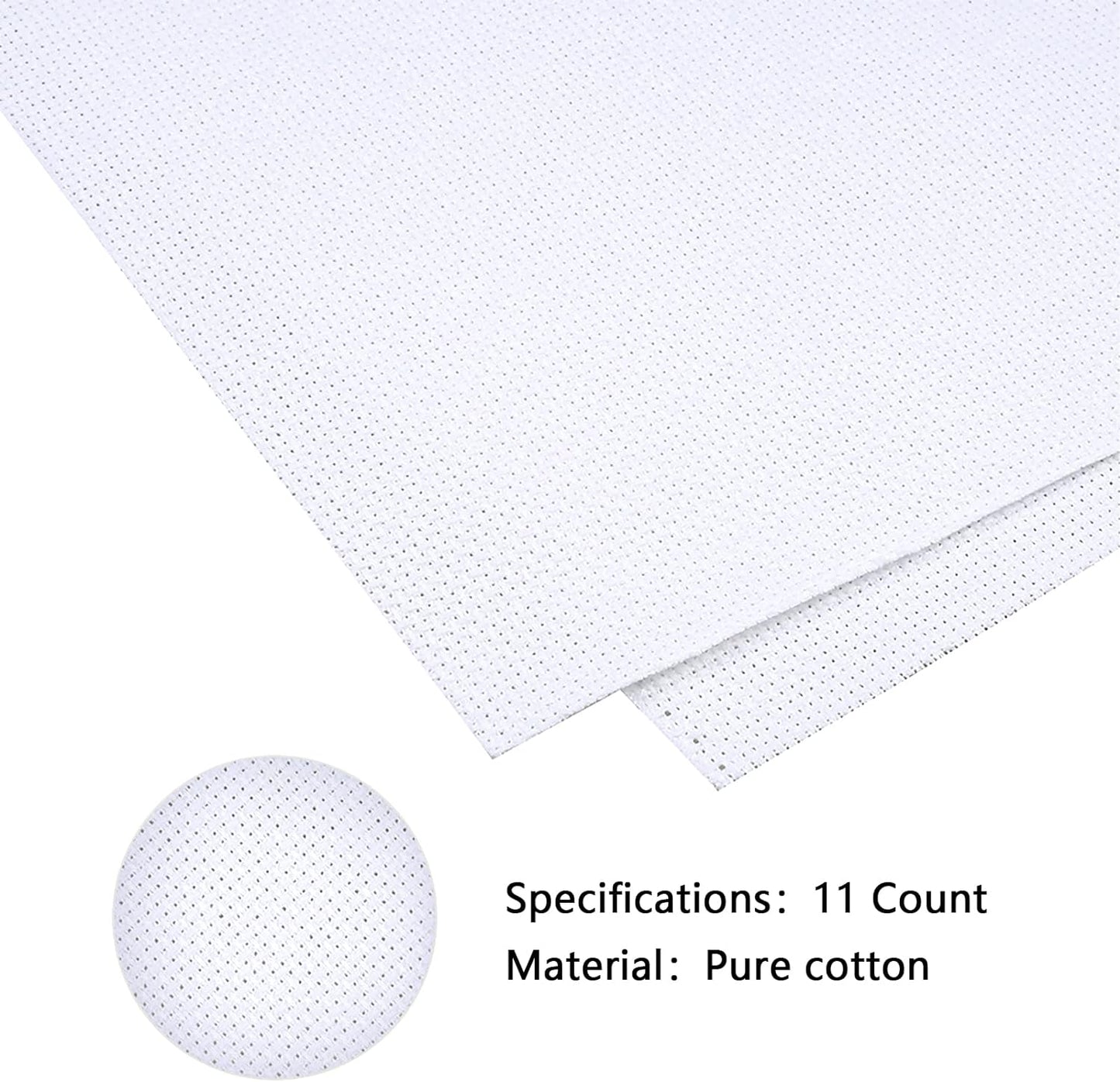 Caydo Aida Cloth 11 Count White Classic Reserve Cross Stitch Fabric Embroidery Fabric Squares 39 by 60 Inch Big Size