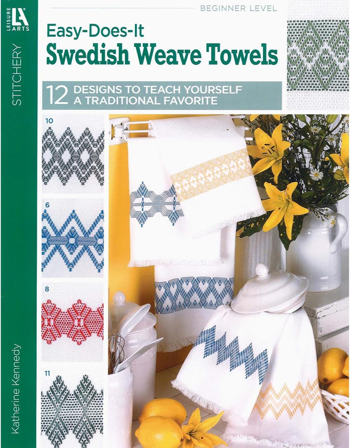 LEISURE ARTS Easy Does It Swedish Weave Towels, Traditional Swedish Weaving, Huck Weaving Sewing Book with 12 Traditional Patterns, 20 Pages, Soft Cover