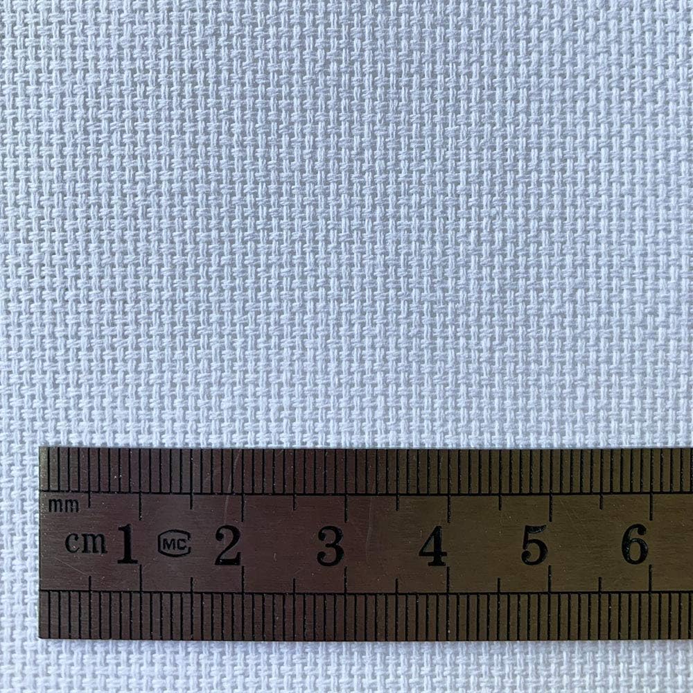 22 Count Cross Stitch Fabric Embroidery Aida Cloth, White, 59"W x 39"L