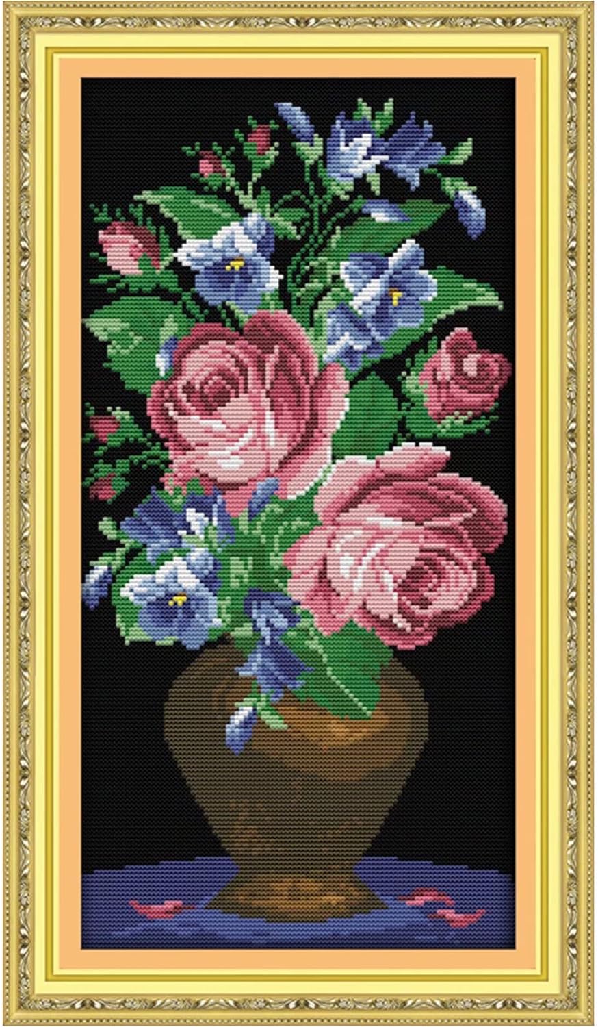 ITSTITCH Counted Cross Stitch Kits for Adults 21x21 inch Holiday Gift Easy Cross-Stitching NO Pattern for Home Decor, 14CT White Fabric Embroidery Crafts Needlepoint Kit Four Season of Life
