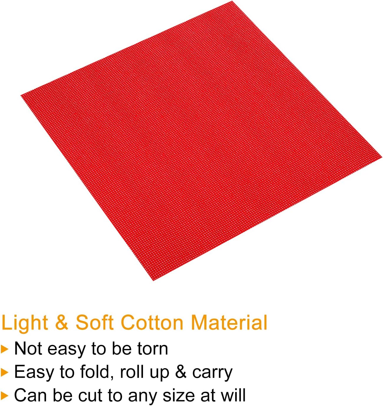 PATIKIL 11 Count Cross Stitch Cloth 12" x 12", 5 Pack Embroidery Cotton Fabric for DIY Needlework, Red
