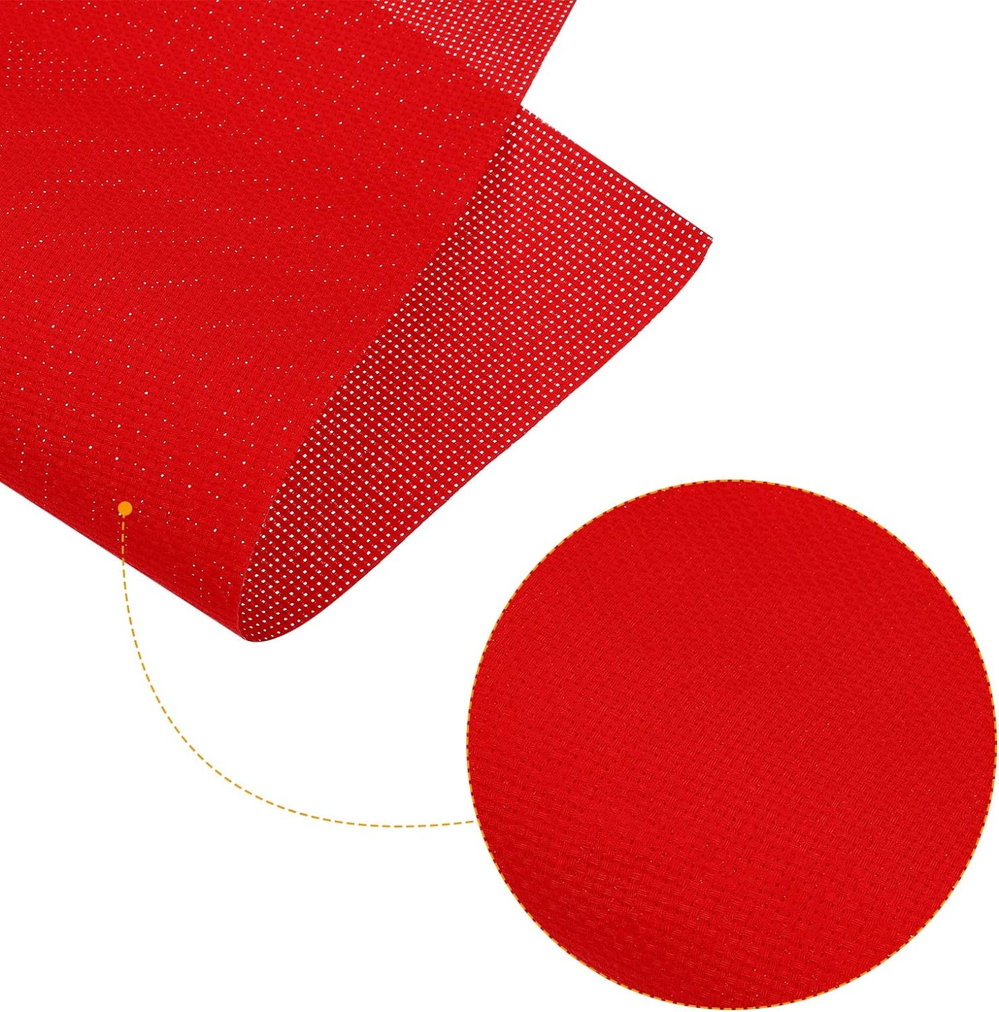 PATIKIL 11 Count Cross Stitch Cloth 12" x 12", 5 Pack Embroidery Cotton Fabric for DIY Needlework, Red
