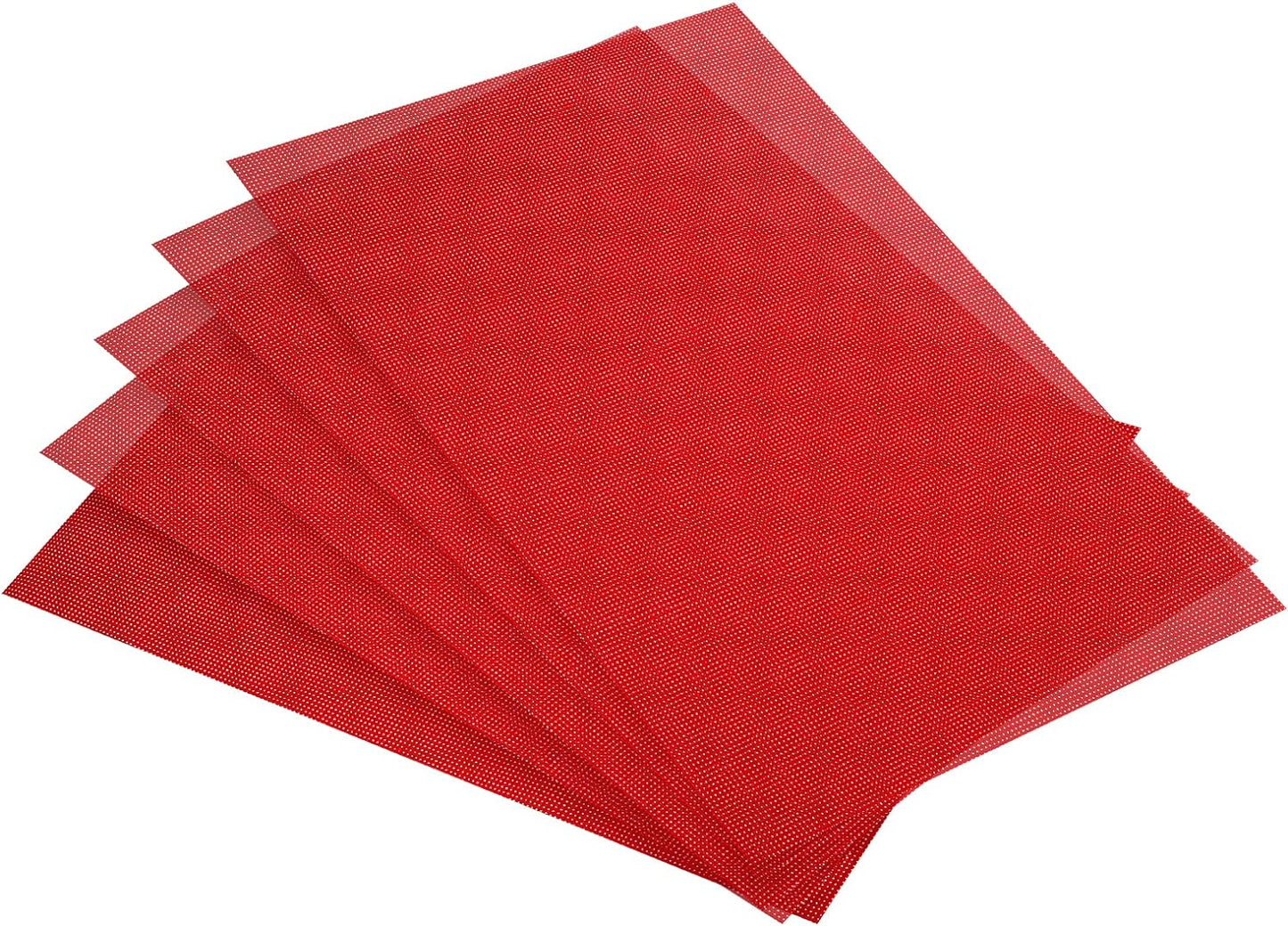 PATIKIL 11 Count Cross Stitch Cloth 12" x 12", 5 Pack Embroidery Cotton Fabric for DIY Needlework, Red