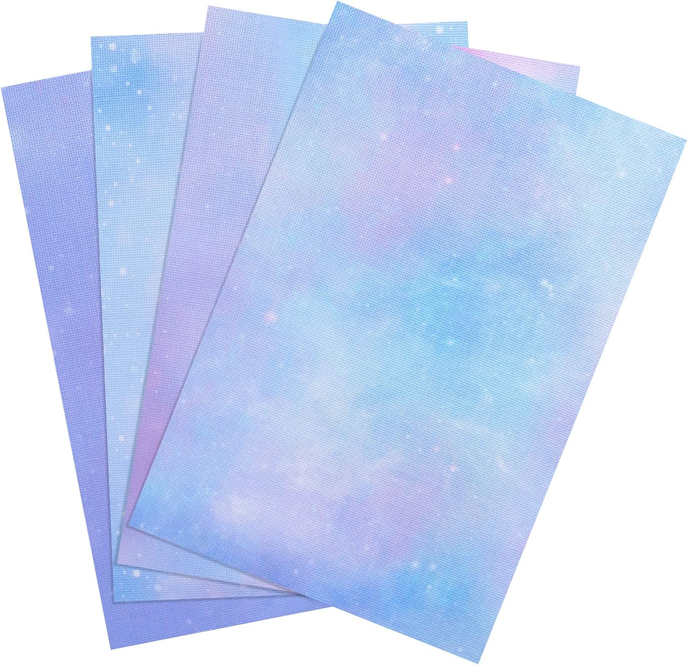 Pllieay 4 Pieces Printed Aida Cloth 14 Count Cross Stitch Fabric, Embroidery Cloth, 18 x 12 Inch, Starry Sky Printed Patterns