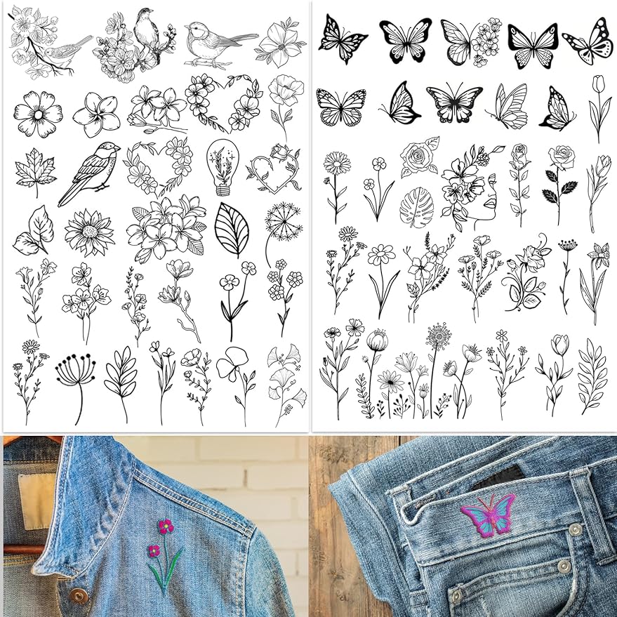 72 PCS Hand Sewing stabilizers wash Away, self Adhesive Water Soluble Embroidery Patterns stabilizer Sticker Paper for Embroidery Hand Sewing Lover