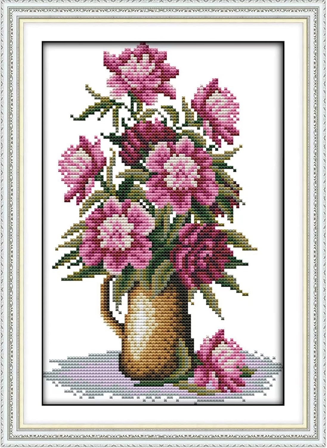ITSTITCH Counted Cross Stitch Kits for Adults 21x21 inch Holiday Gift Easy Cross-Stitching NO Pattern for Home Decor, 14CT White Fabric Embroidery Crafts Needlepoint Kit Four Season of Life