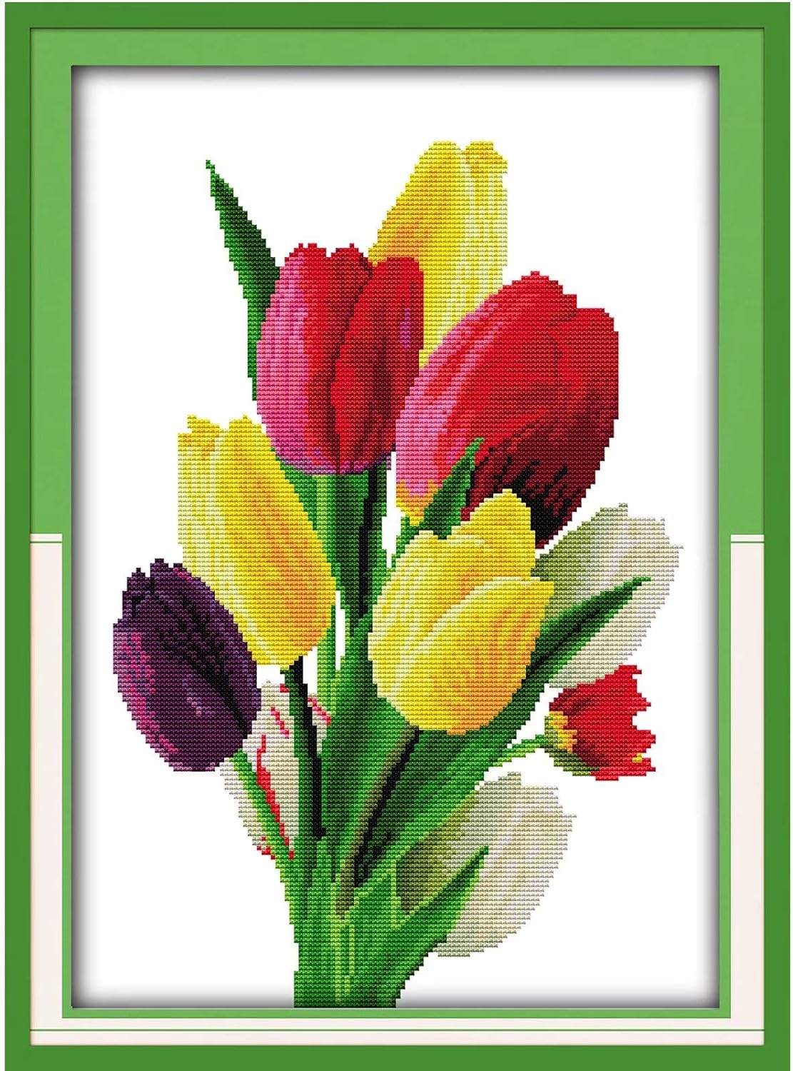 ITSTITCH Counted Cross Stitch Kits for Adults 21x21 inch Holiday Gift Easy Cross-Stitching NO Pattern for Home Decor, 14CT White Fabric Embroidery Crafts Needlepoint Kit Four Season of Life