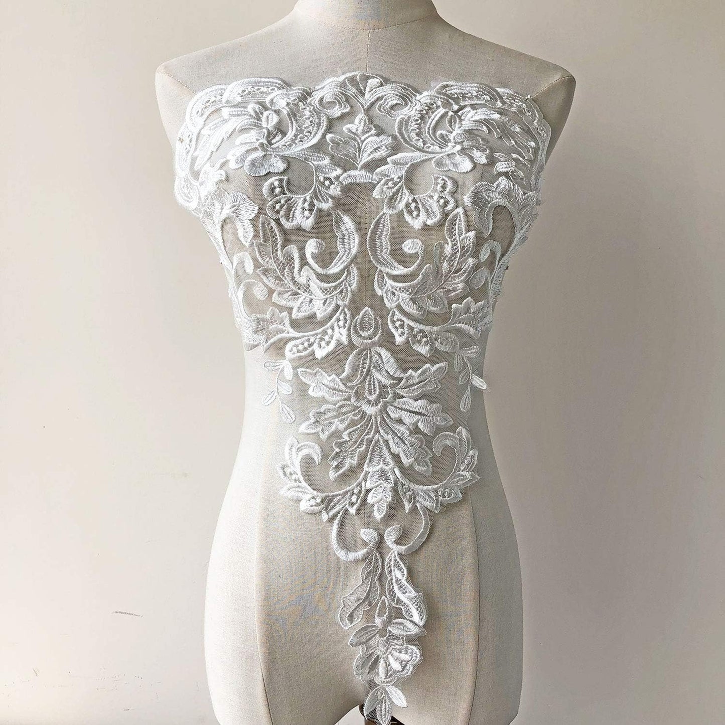 Vintage Venice Lace Applique Fine Embroidery Flower Lace Patch Sewing Addition for Ballgown Wedding Dresses Gown