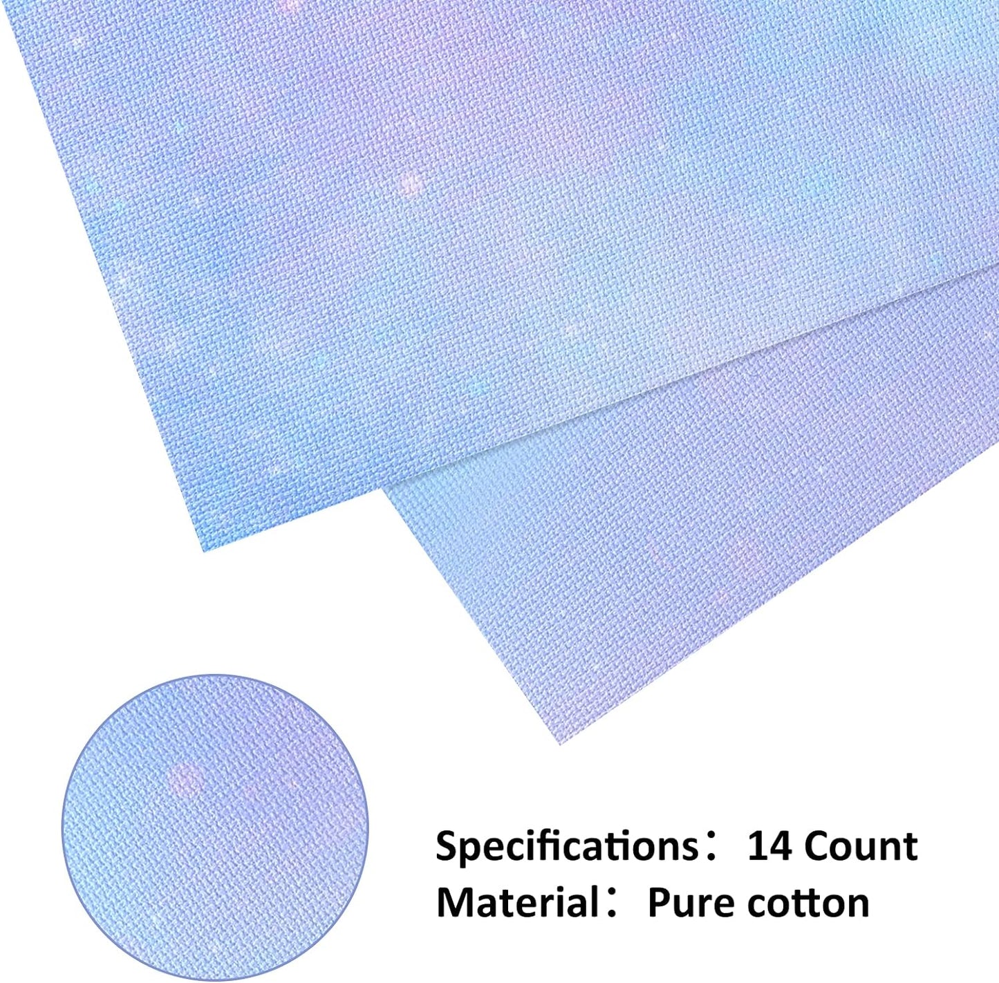 Pllieay 4 Pieces Printed Aida Cloth 14 Count Cross Stitch Fabric, Embroidery Cloth, 18 x 12 Inch, Starry Sky Printed Patterns