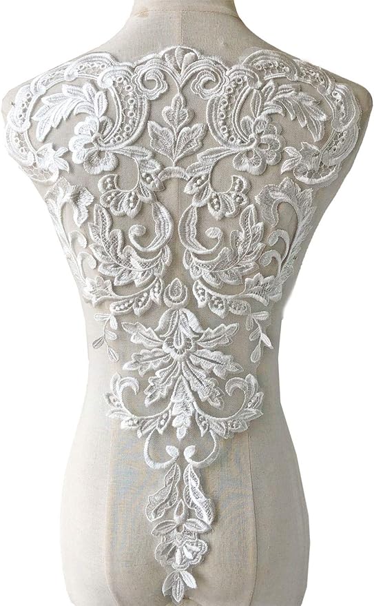 Vintage Venice Lace Applique Fine Embroidery Flower Lace Patch Sewing Addition for Ballgown Wedding Dresses Gown