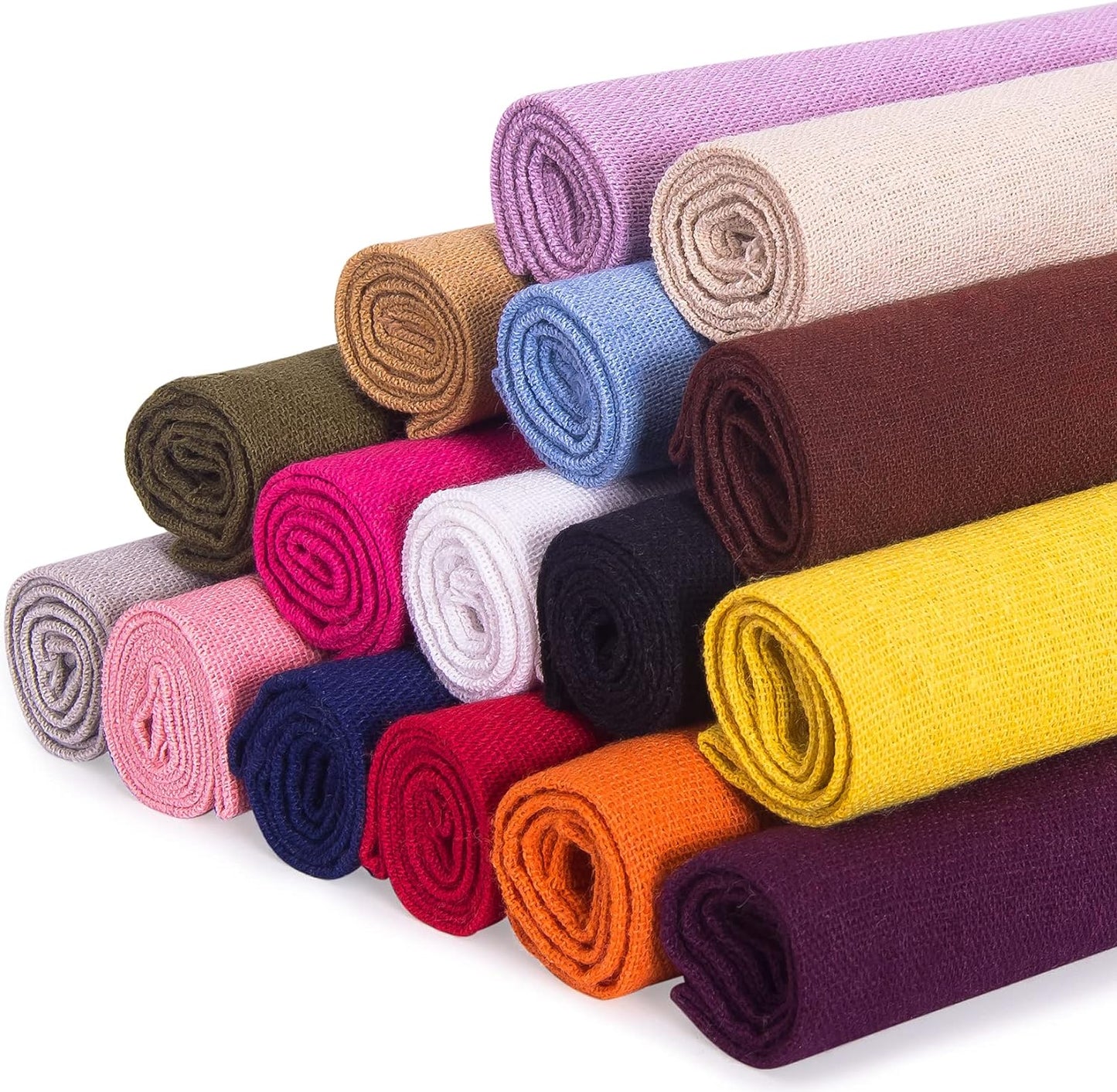 12 Pcs/Set Embroidery Linen Fabric, Embroidery Cloth Linen Cloth Needlework Fabric, Embroidery Quilting Fabric Cloth Garments Crafts Accessories Square Quilting Sewing Fabric(19 x 19 Inch)