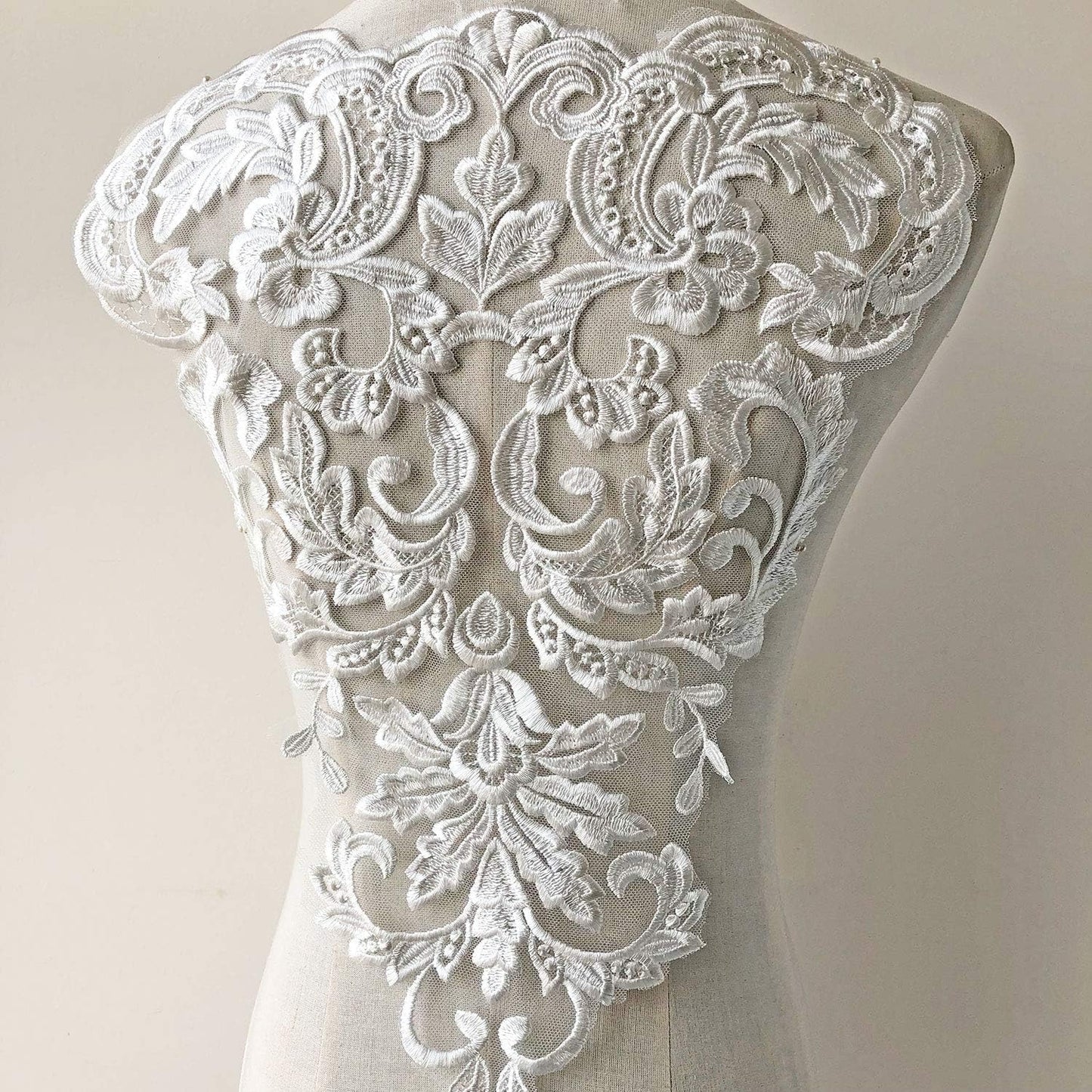 Vintage Venice Lace Applique Fine Embroidery Flower Lace Patch Sewing Addition for Ballgown Wedding Dresses Gown
