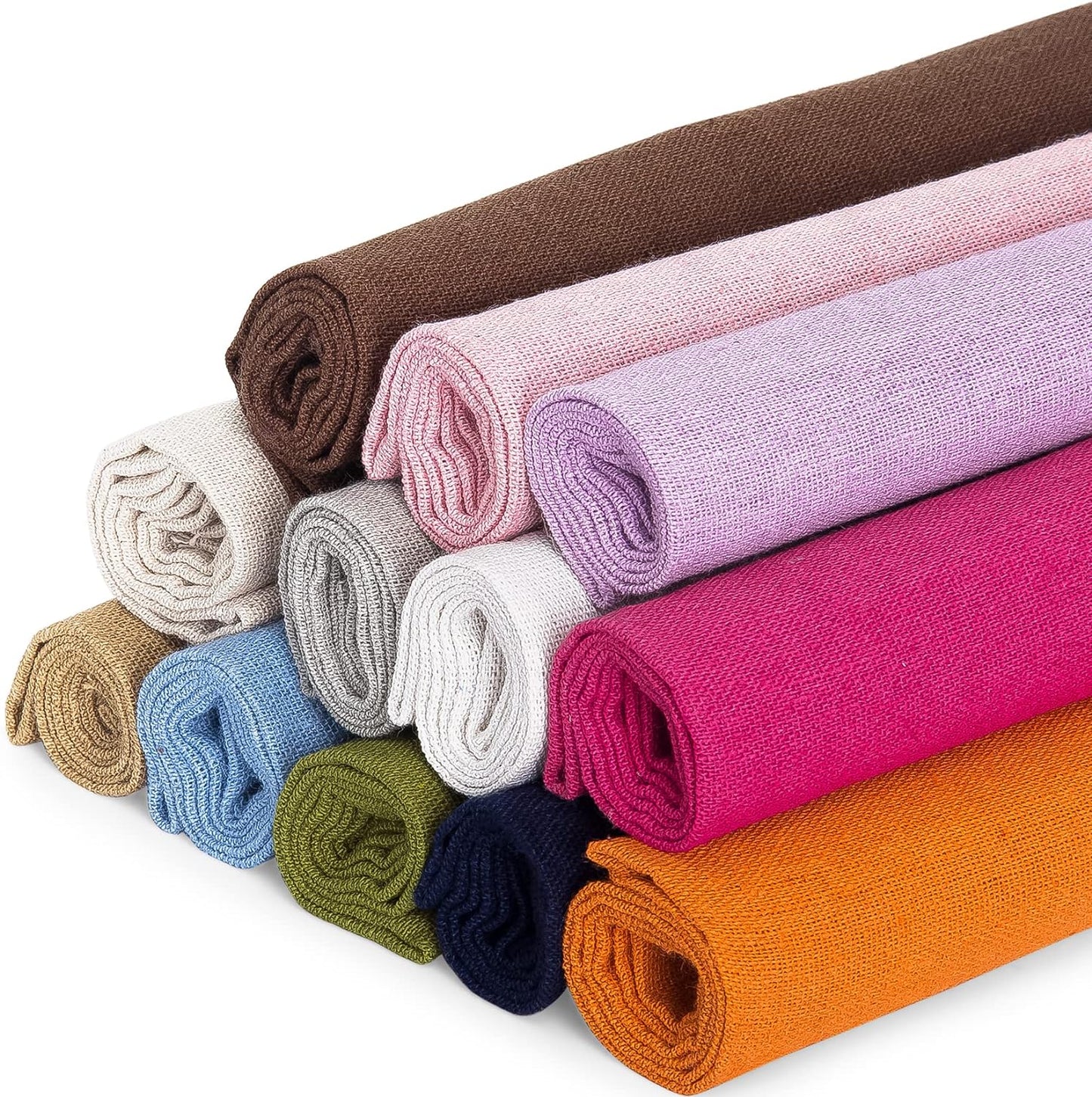 12 Pcs/Set Embroidery Linen Fabric, Embroidery Cloth Linen Cloth Needlework Fabric, Embroidery Quilting Fabric Cloth Garments Crafts Accessories Square Quilting Sewing Fabric(19 x 19 Inch)