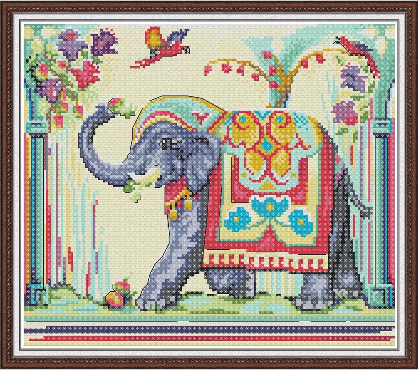 ITSTITCH Counted Cross Stitch Kits for Adults 21x21 inch Holiday Gift Easy Cross-Stitching NO Pattern for Home Decor, 14CT White Fabric Embroidery Crafts Needlepoint Kit Four Season of Life