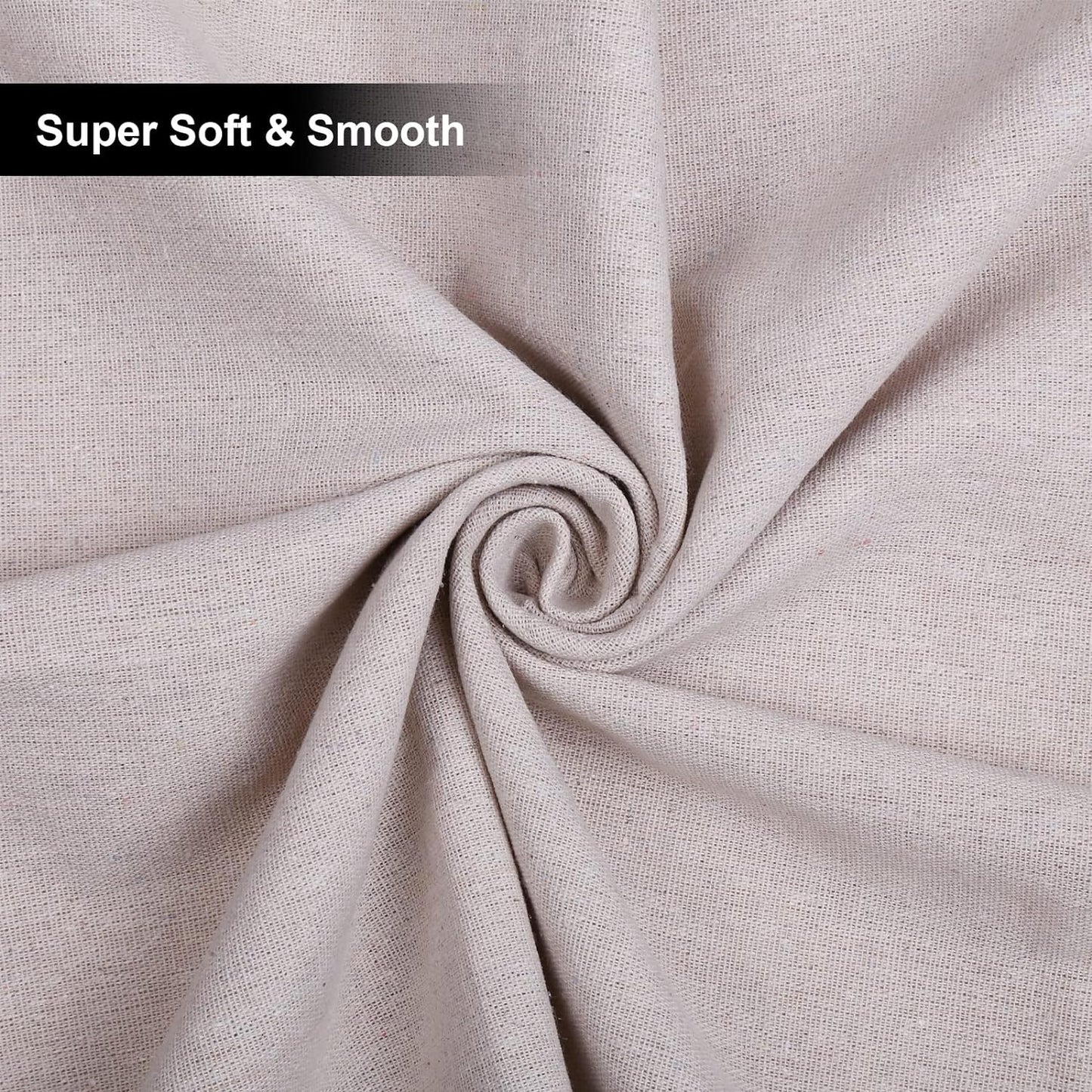 Muslin Fabric 5 Yard Muslin Cloth 63 Inches Wide Textile Unbleached Natural Cotton Fabric Soft and Smooth Embroidery Fabric Reusable and Washable Linen Fabric for Sewing Embroidery Decor DIY Projects