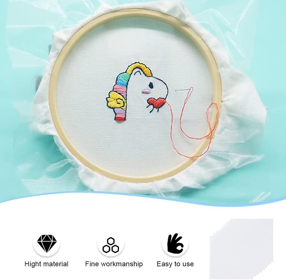 Water Soluble Embroidery Stabilizer 16 Sheets Wash Away Embroidery Stabilizer Topping Film for Machine Embroidery and Hand Sewing16 Sheets (10"x 10"/ 25 x 25cm)