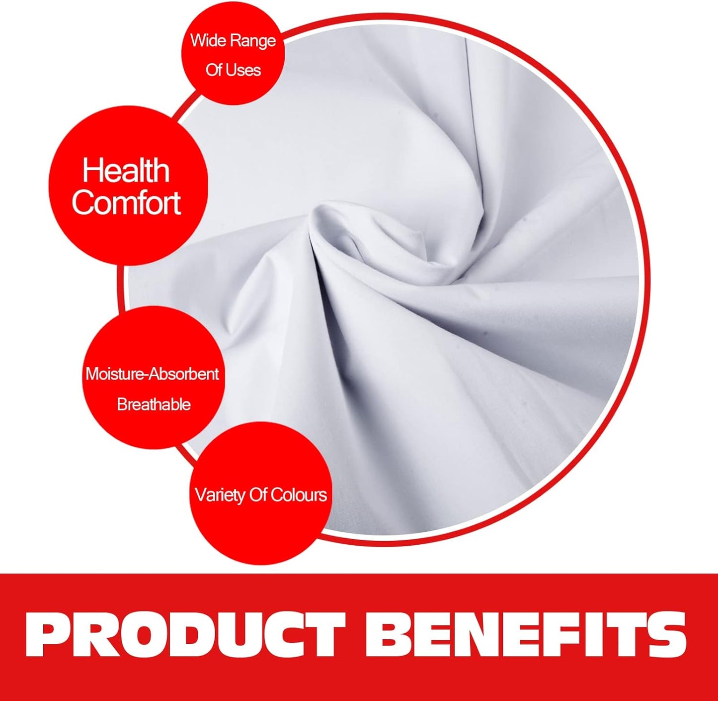 100% White Cotton Fabric for Sewing by 1 Yard, 59鈥漌idth Quilting fabricMedium Weight 5.8 oz, Muslin Fabric by The Yard, Embroidery Cloth Fabric