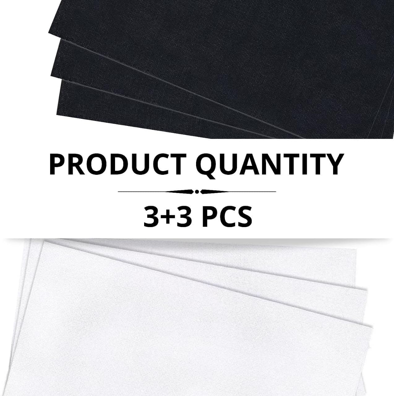 6PCS Aida Cloth 14 Count 3 Pieces Black Cross Stitch Fabric and 3 Pieces White Cross Stitch Fabric Cotton Embroidery Fabric for Needlework 14 Count Cross Stitch Fabric for Craft Embroidery