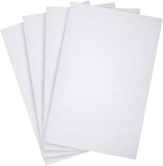 Caydo 4 Pieces 18 Count Aida Cloth Cross Stitch Fabric Embroidery Cloth, White