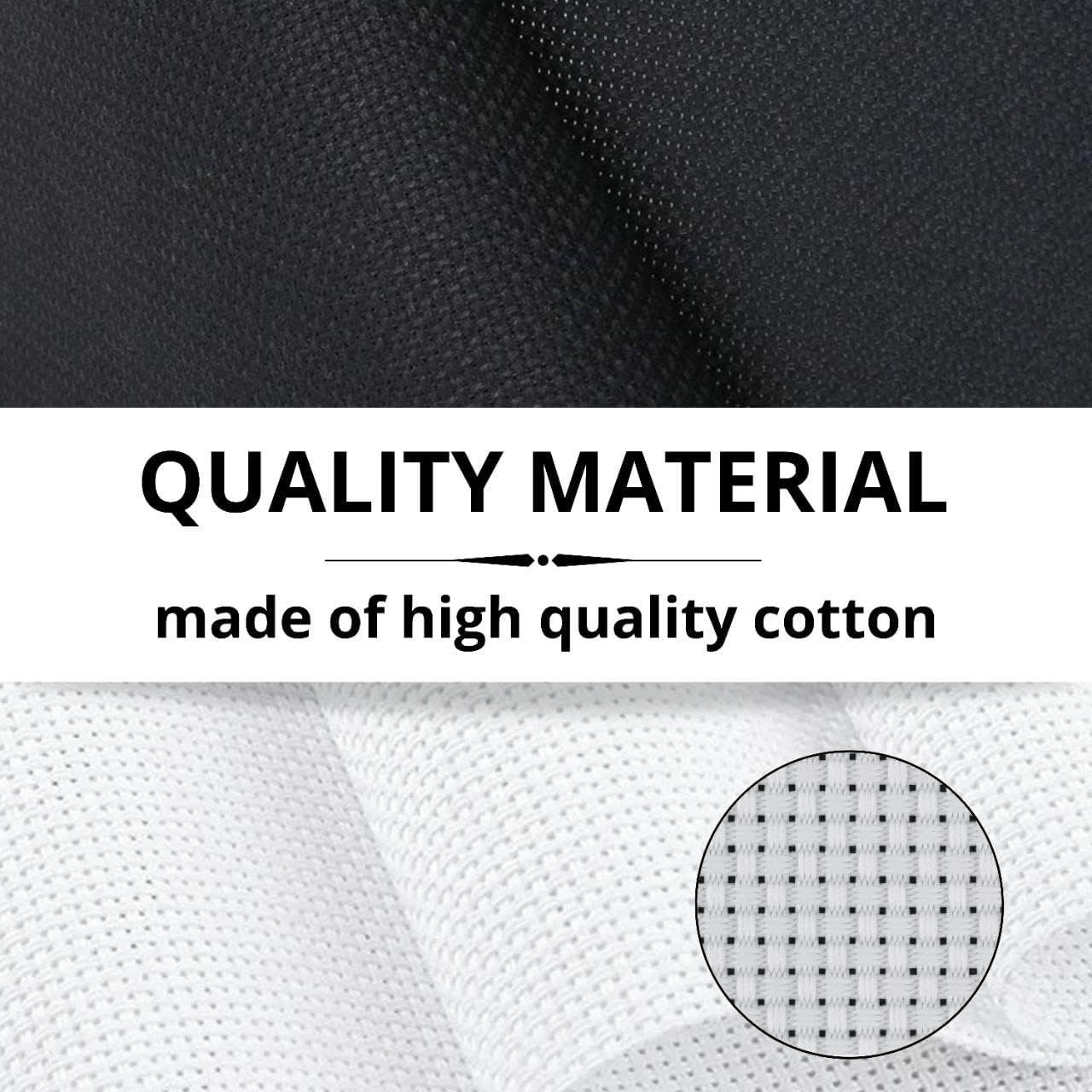 6PCS Aida Cloth 14 Count 3 Pieces Black Cross Stitch Fabric and 3 Pieces White Cross Stitch Fabric Cotton Embroidery Fabric for Needlework 14 Count Cross Stitch Fabric for Craft Embroidery