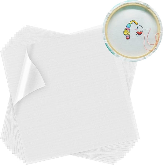 Water Soluble Embroidery Stabilizer 16 Sheets Wash Away Embroidery Stabilizer Topping Film for Machine Embroidery and Hand Sewing16 Sheets (10"x 10"/ 25 x 25cm)