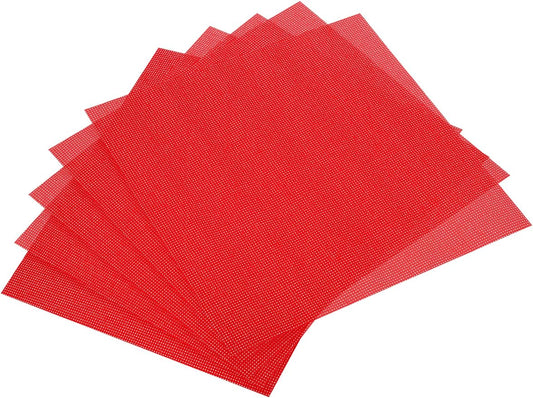 PATIKIL 11 Count Cross Stitch Cloth 12" x 12", 5 Pack Embroidery Cotton Fabric for DIY Needlework, Red