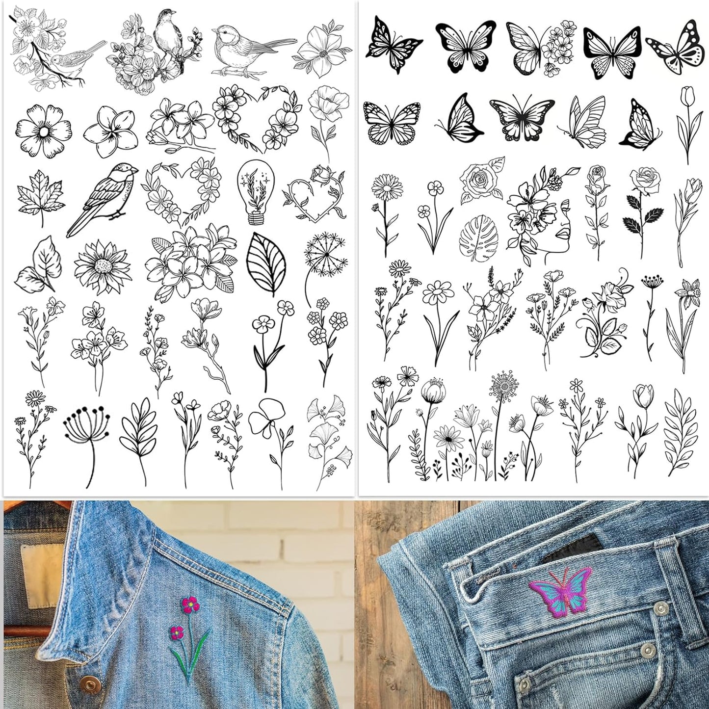 72 PCS Hand Sewing stabilizers wash Away, self Adhesive Water Soluble Embroidery Patterns stabilizer Sticker Paper for Embroidery Hand Sewing Lover