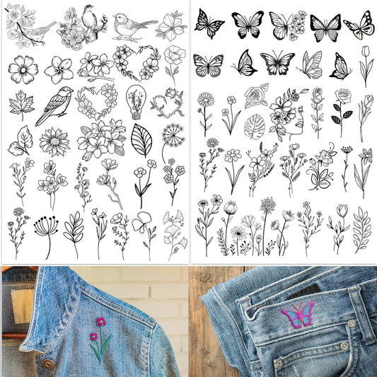 72 PCS Hand Sewing stabilizers wash Away, self Adhesive Water Soluble Embroidery Patterns stabilizer Sticker Paper for Embroidery Hand Sewing Lover