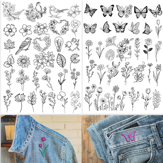 72 PCS Hand Sewing stabilizers wash Away, self Adhesive Water Soluble Embroidery Patterns stabilizer Sticker Paper for Embroidery Hand Sewing Lover