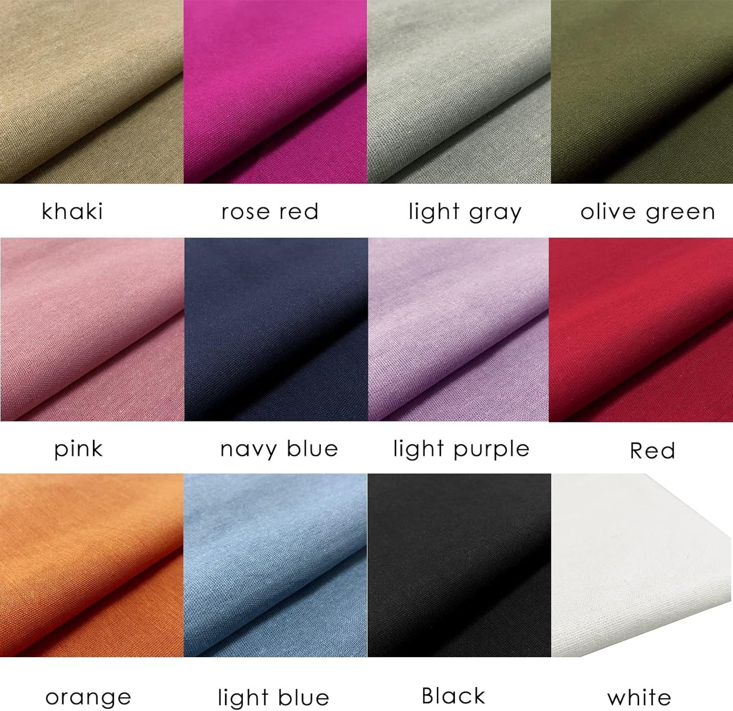 12 Pcs/Set Embroidery Linen Fabric, Embroidery Cloth Linen Cloth Needlework Fabric, Embroidery Quilting Fabric Cloth Garments Crafts Accessories Square Quilting Sewing Fabric(19 x 19 Inch)