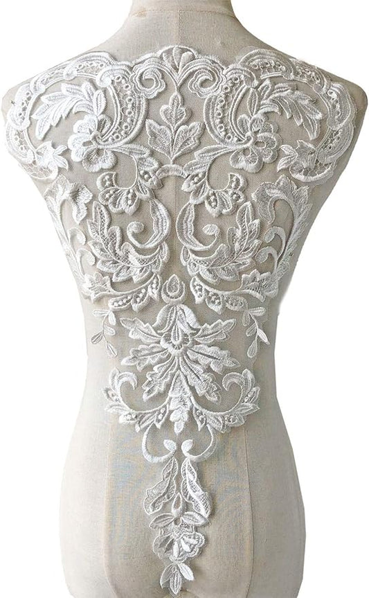 Vintage Venice Lace Applique Fine Embroidery Flower Lace Patch Sewing Addition for Ballgown Wedding Dresses Gown