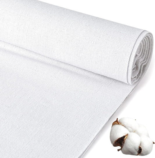 Caydo 20 by 60-Inch White Cotton Fabric Natural Cotton Fabric 100% Cotton Fabric for Embroidery Sewing and Garments Craft